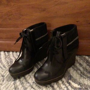 See By Chloe Black Ankle Boots with Wedge